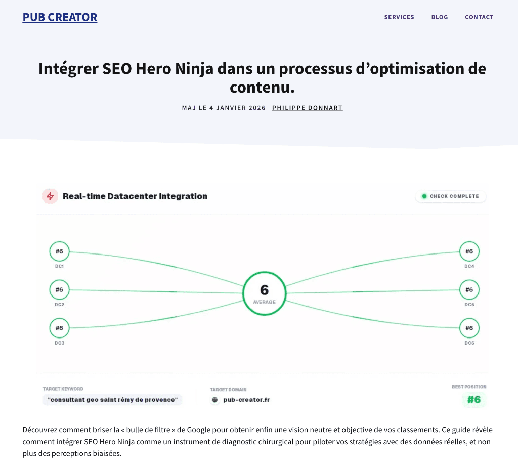 Intégrer SEO Hero Ninja dans un processus d’optimisation de contenu