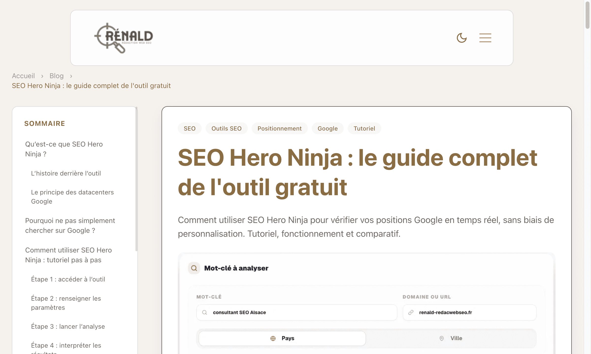 SEO Hero Ninja : le guide complet de l'outil gratuit
